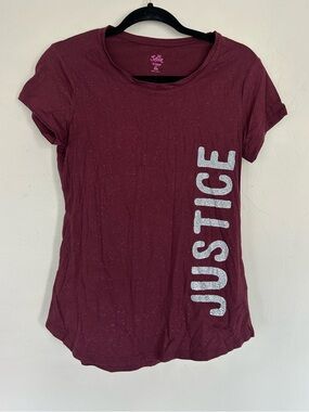 justice girls maroon t shirt X-Large (1540)